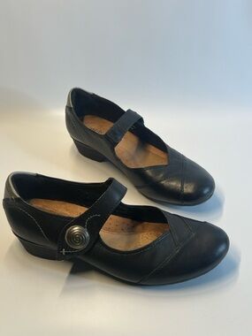 COBB HILL Women’s size 9 Leather Slip On Black Ballerina Mary Jane Flats